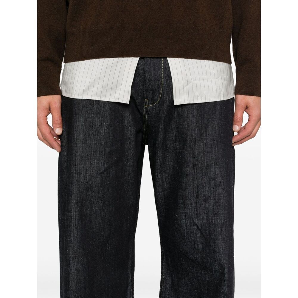 Studio Nicholson Belt-loop Casual Pants In Black