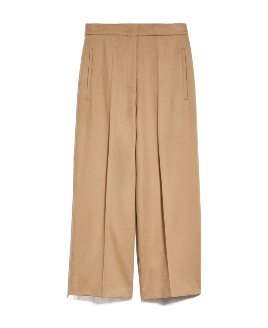 Max Mara Wool Nine Cents Casual Trousers In Nude
