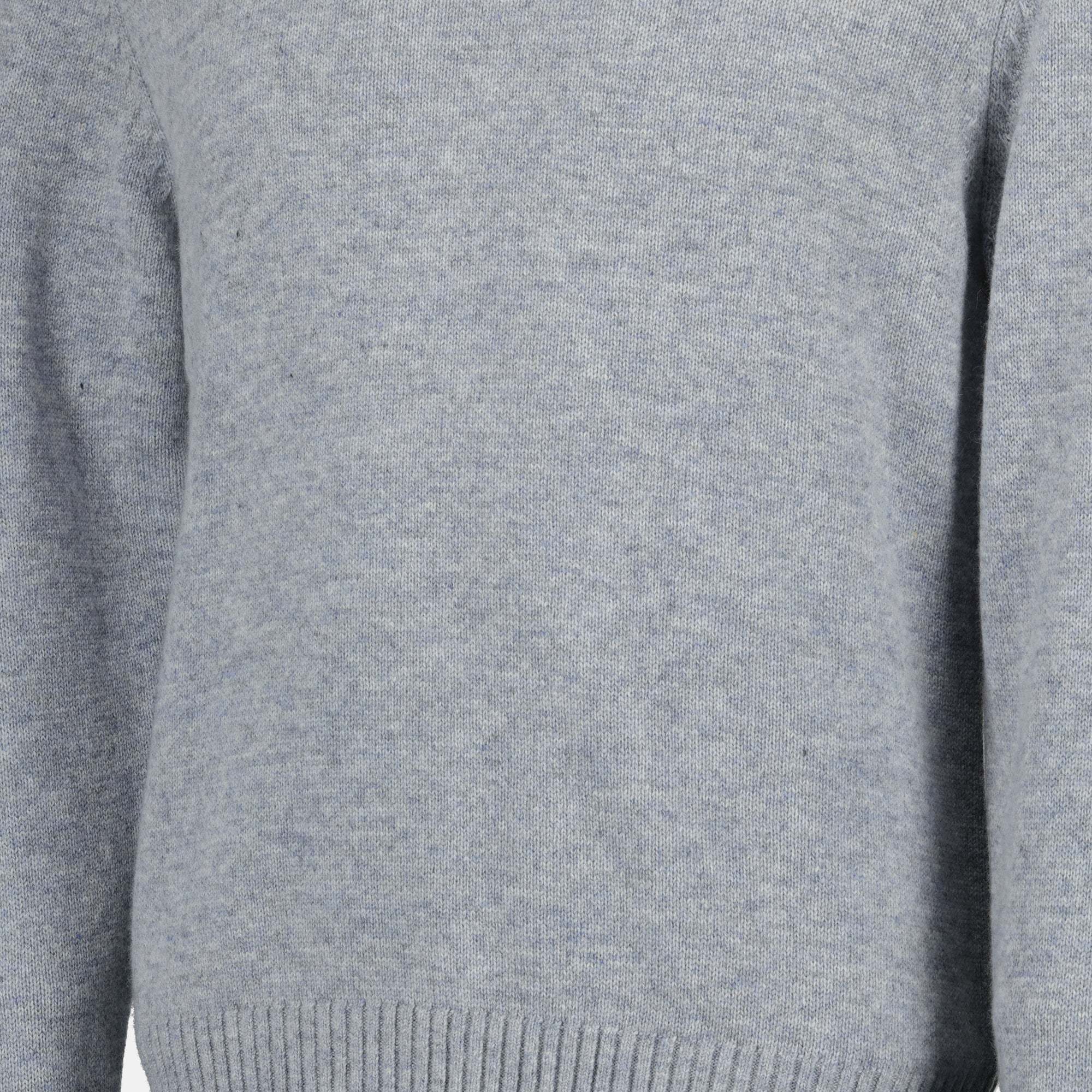 Officine Generale Crew Neck Long-sleeved Sweater In Gray