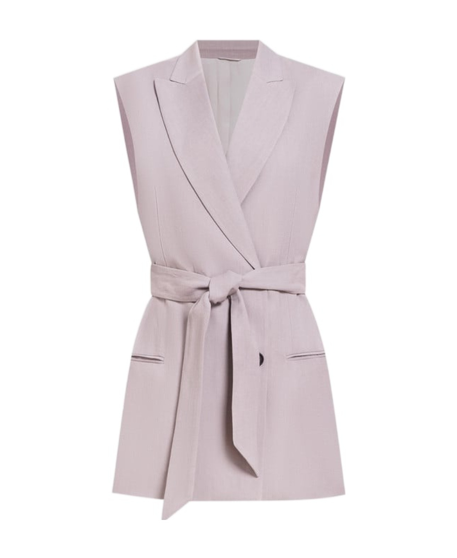 Brunello Cucinelli Double-breasted Sleeveless Blazer In Pink