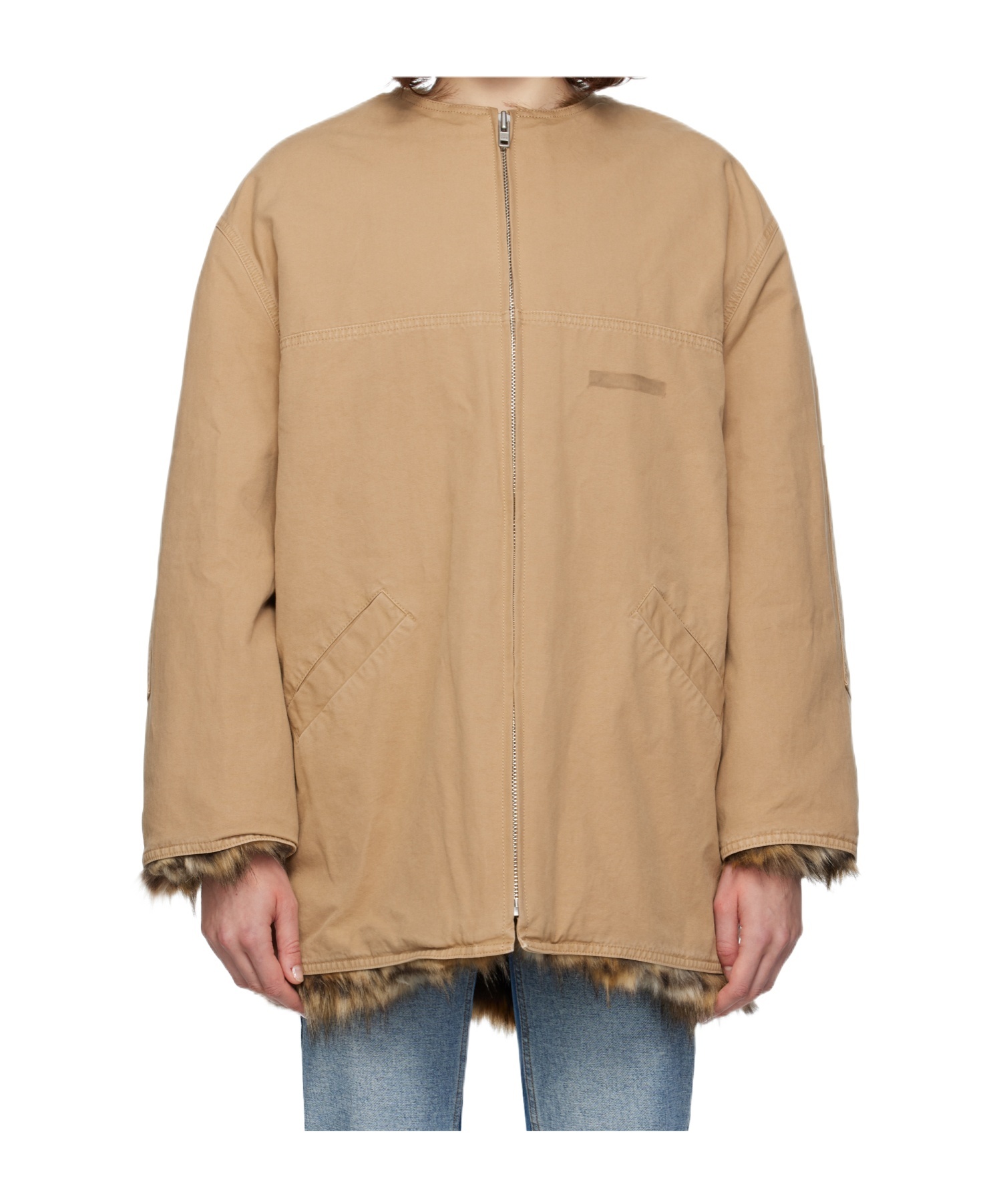 Mm6 Maison Margiela Tan Cotton Canvas Sports Jacket In Brown