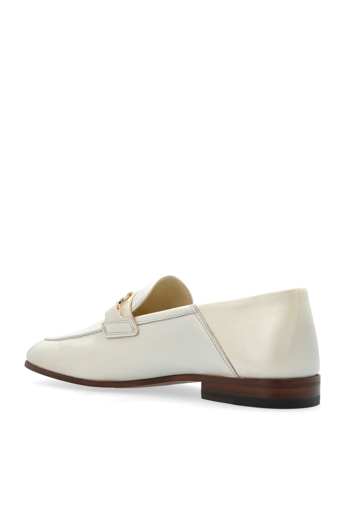 Ferragamo Biarritz Gancini Leather Loafers In White