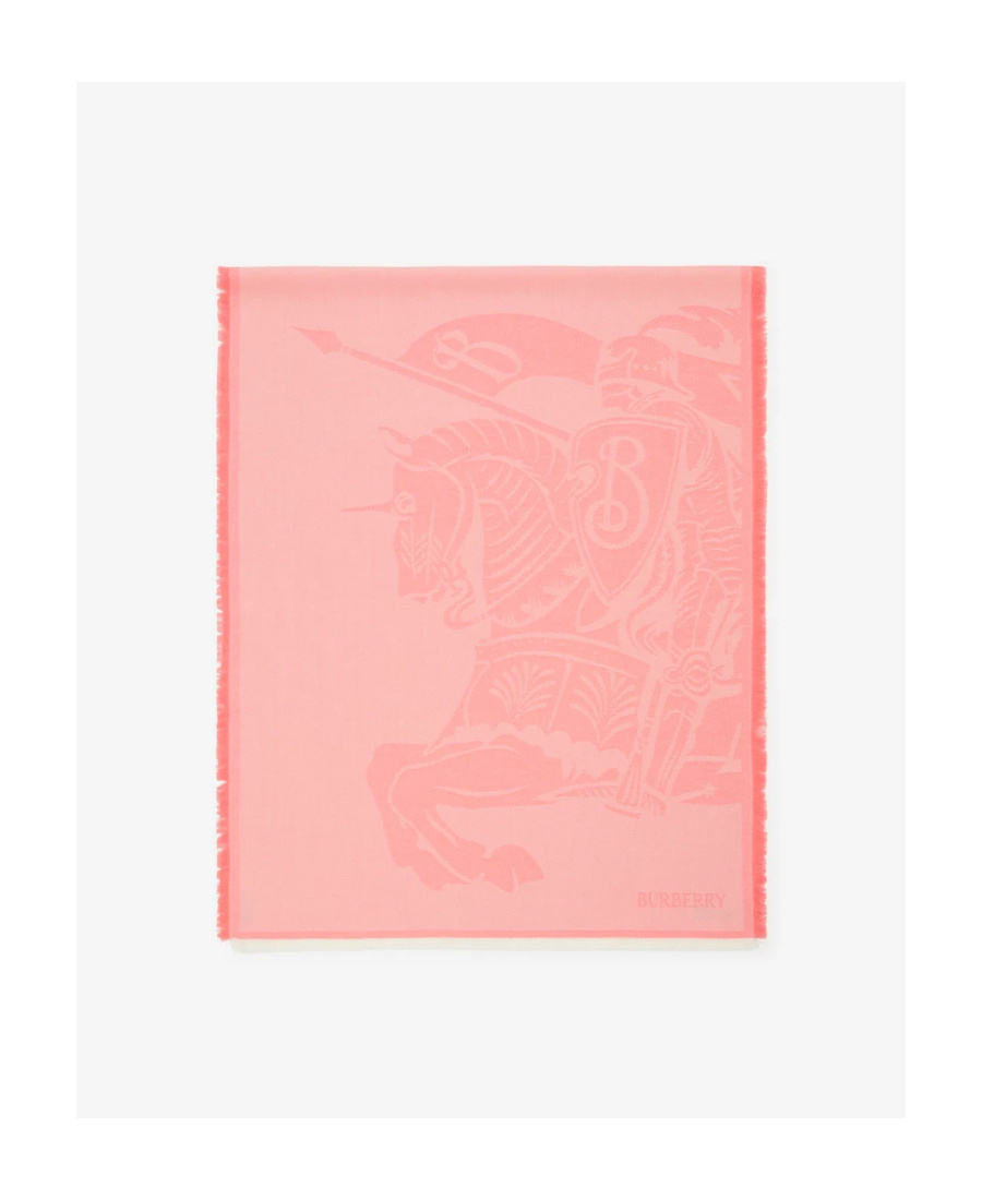 Burberry Ekd Intarsia-knit Scarf In Pink