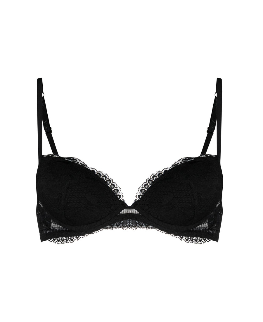 LA PERLA BLACK LACE PATTERN STEEL RING UNDERWEAR