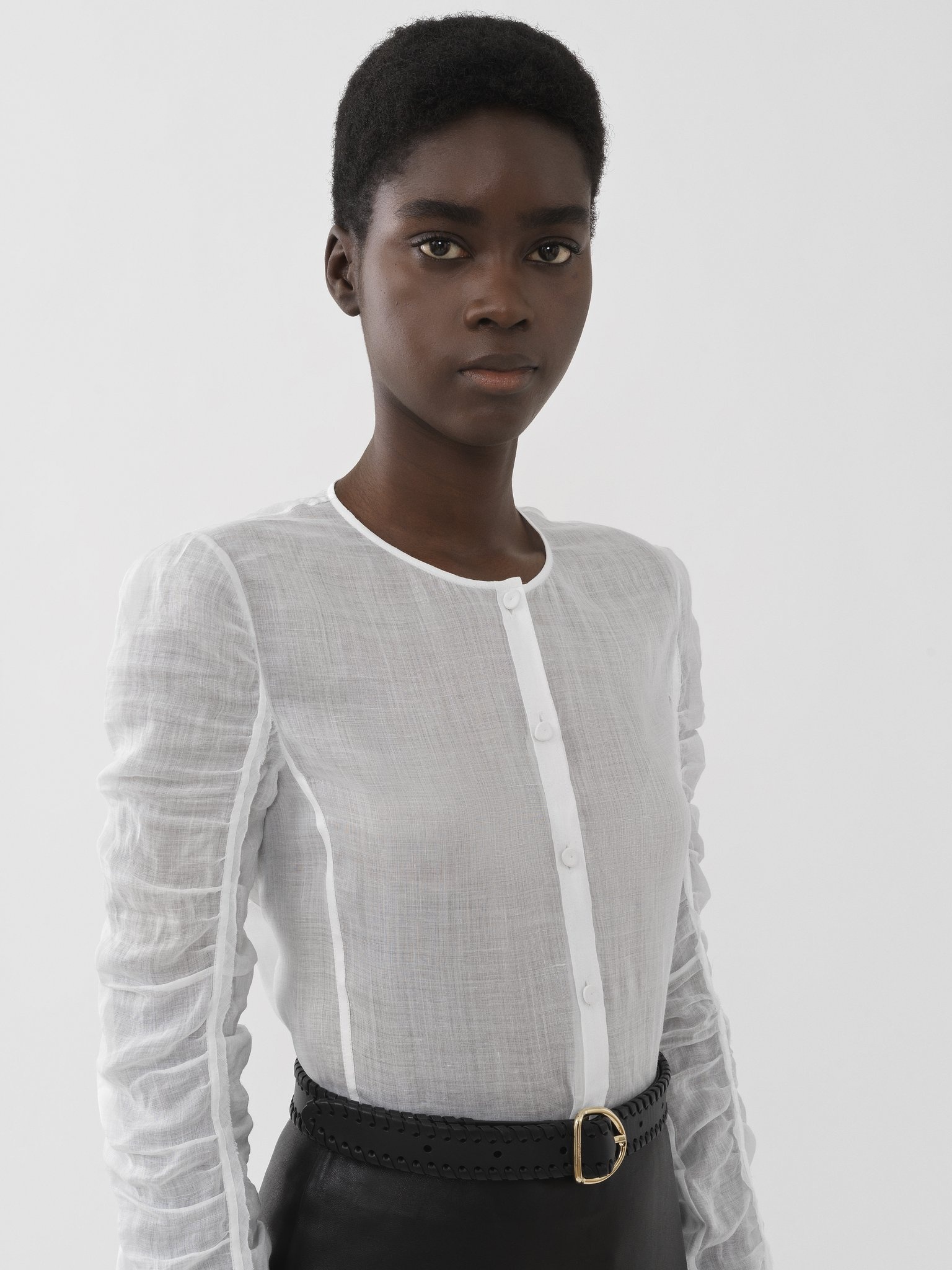 Chloé Collarless Shirt In White