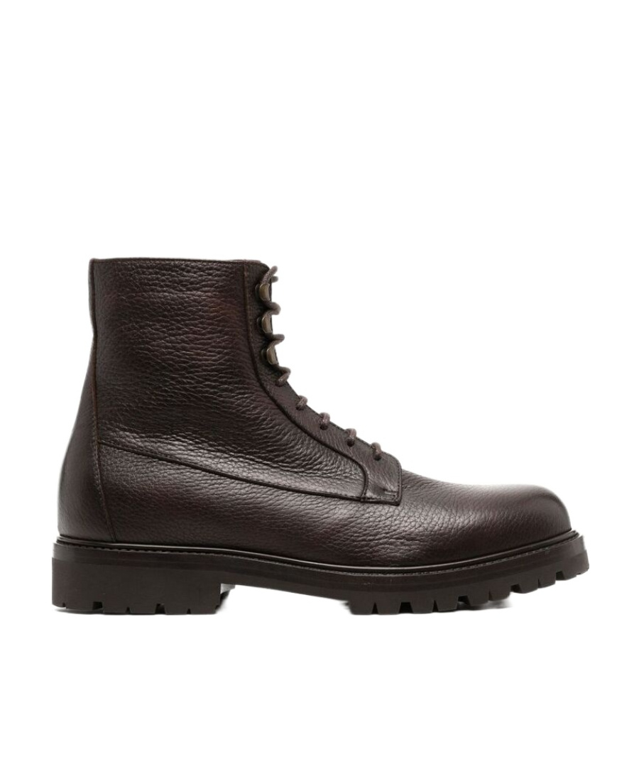 Brunello Cucinelli Leather Ankle Boots In Black