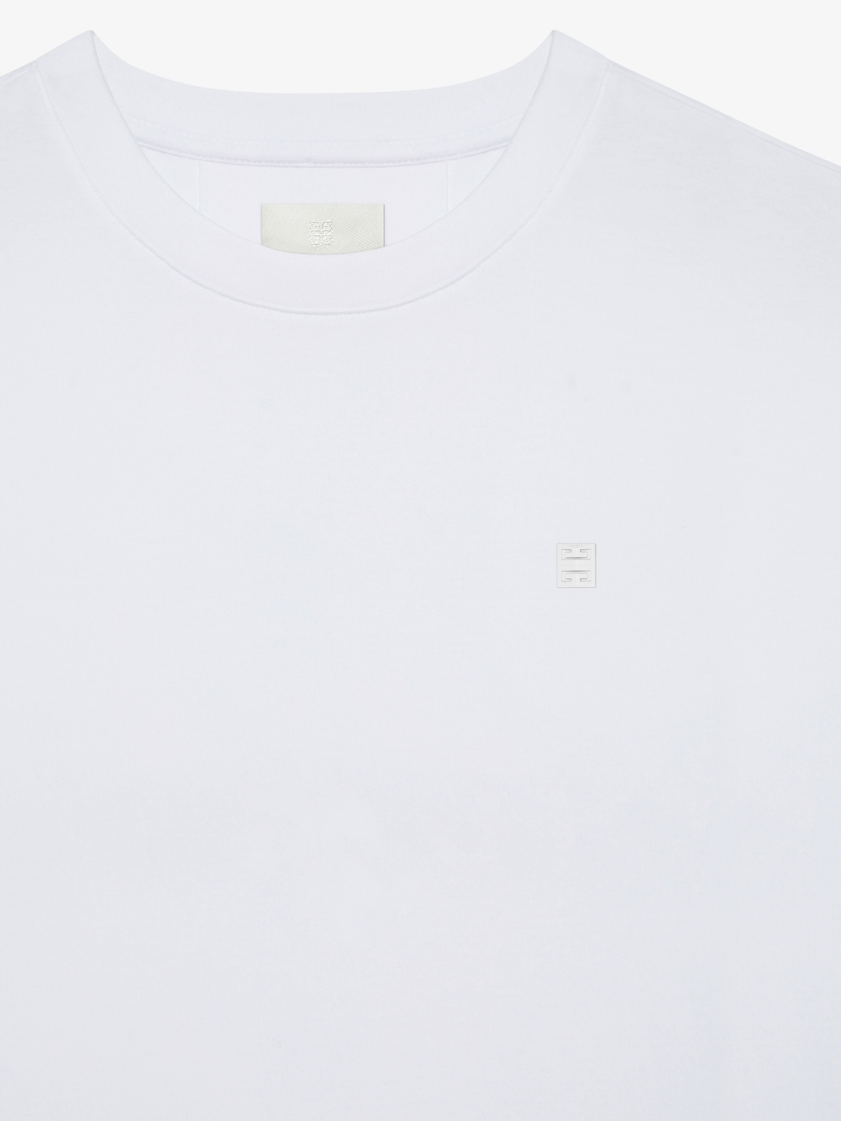 Givenchy T-shirt In Mercerized Cotton With 4g Detail In White