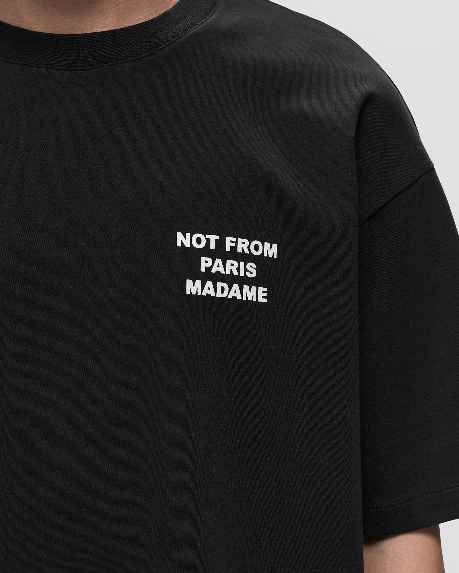 Drôle De Monsieur Black Crewneck T-shirt With Slogan Print On The Front And Back In Cotton Man
