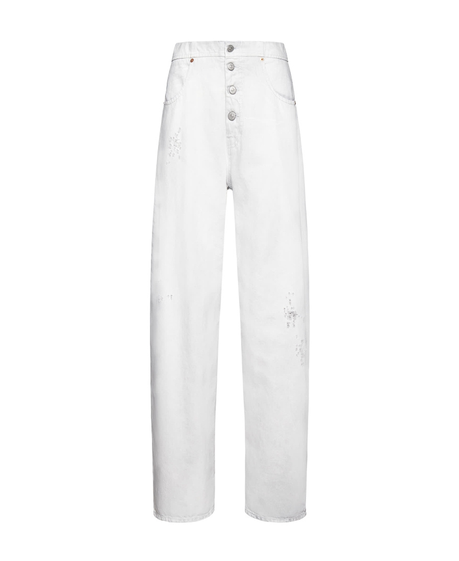 Mm6 Maison Margiela High-waist Loose-fit Jeans In White