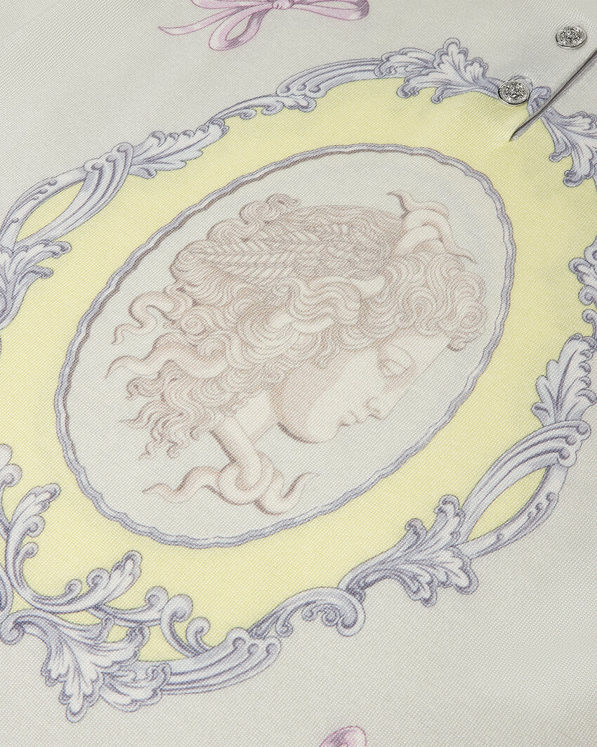 Versace Cameo Long-sleeved Silk Shirt
