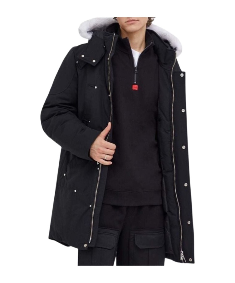 Moose Knuckles Hooded Cotton Suit In Black