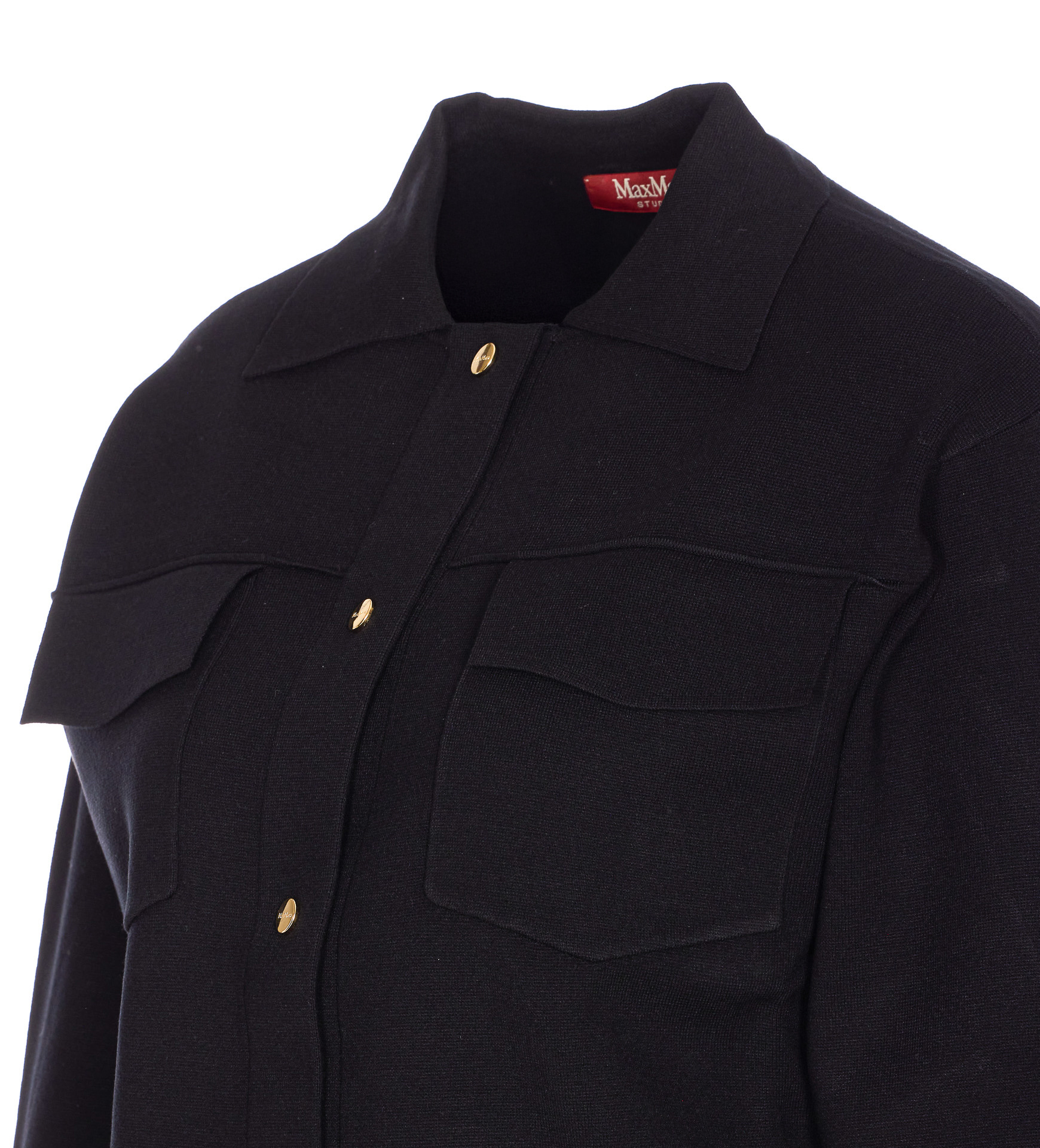 Max Mara Long-sleeved Casual Jacket In Black