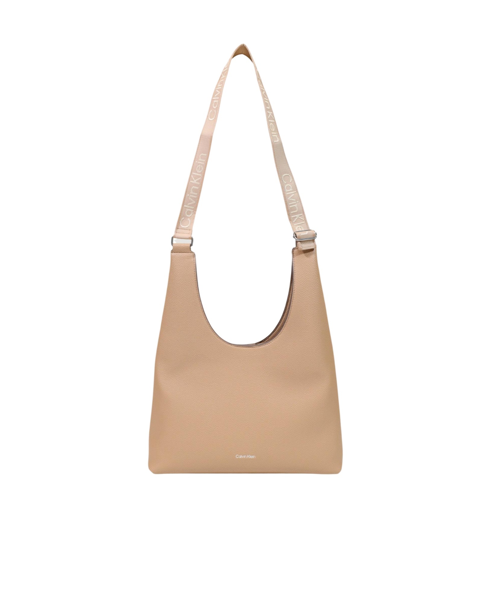 Calvin Klein Large Shoulder Bag With Adjustable Webbing In Brown