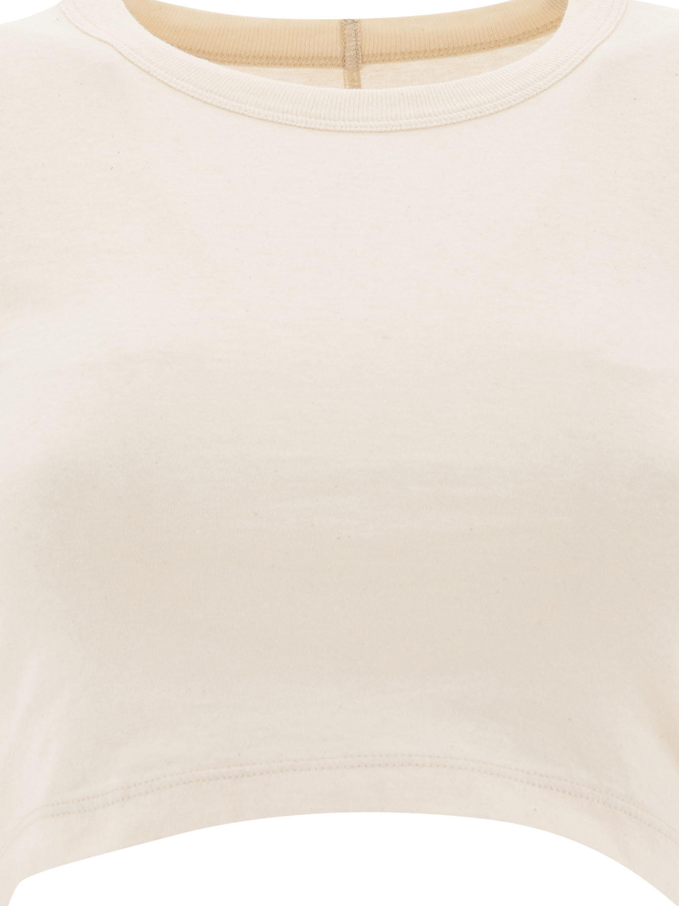 Rick Owens Ls Crop T T-shirt Beige In Nude