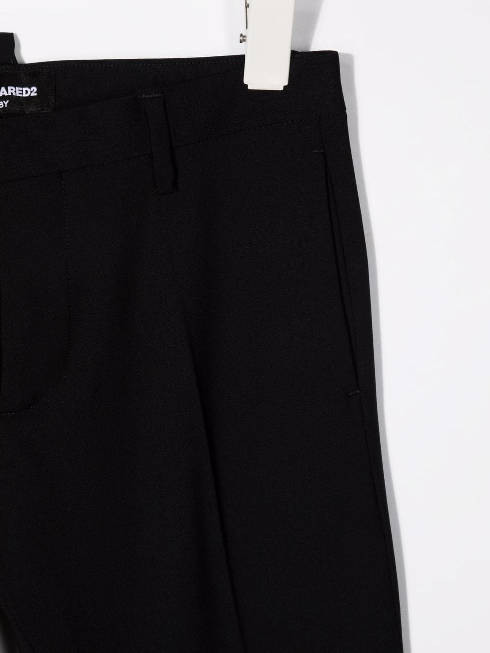 Dsquared2 Kids Elastic Waist Straight-leg Pants In Black