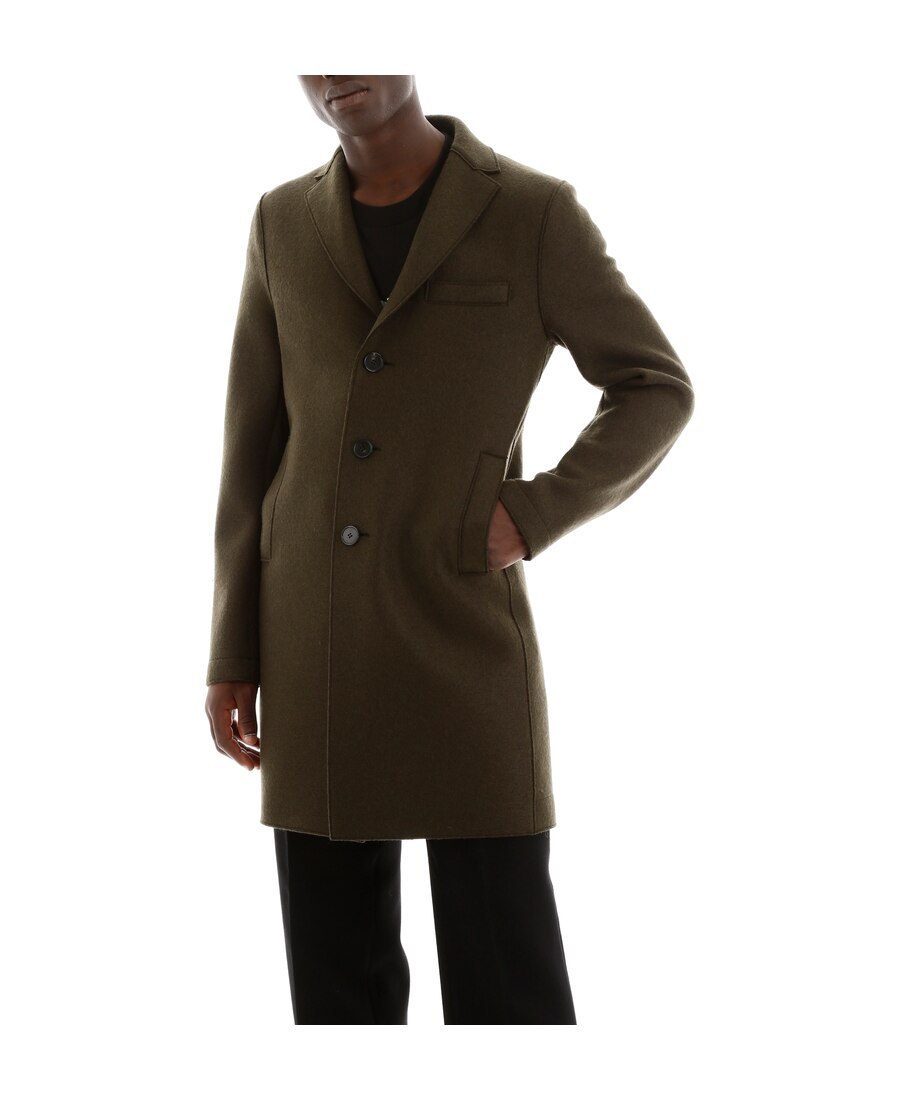 Harris Wharf London Single-breasted Virgin-wool Coat In Black