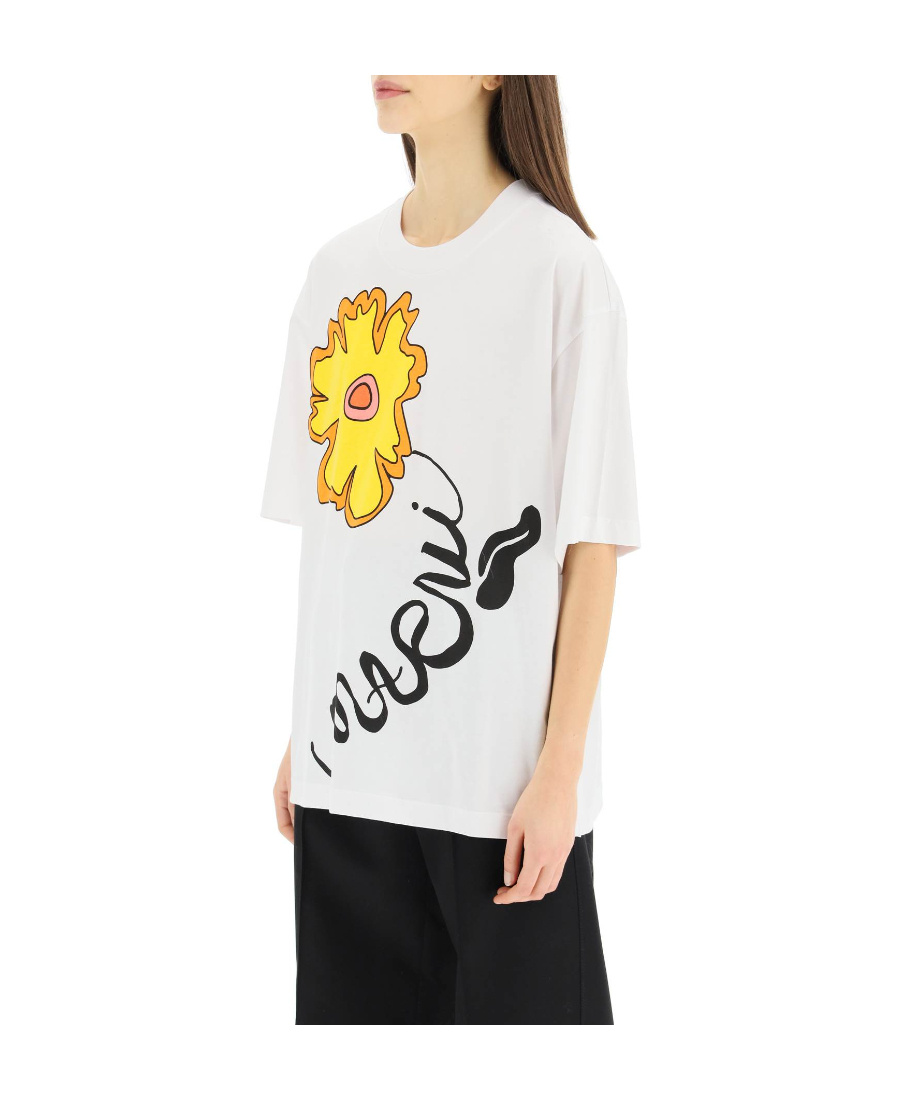 Marni Logo-print Short-sleeved T-shirt In Yellow