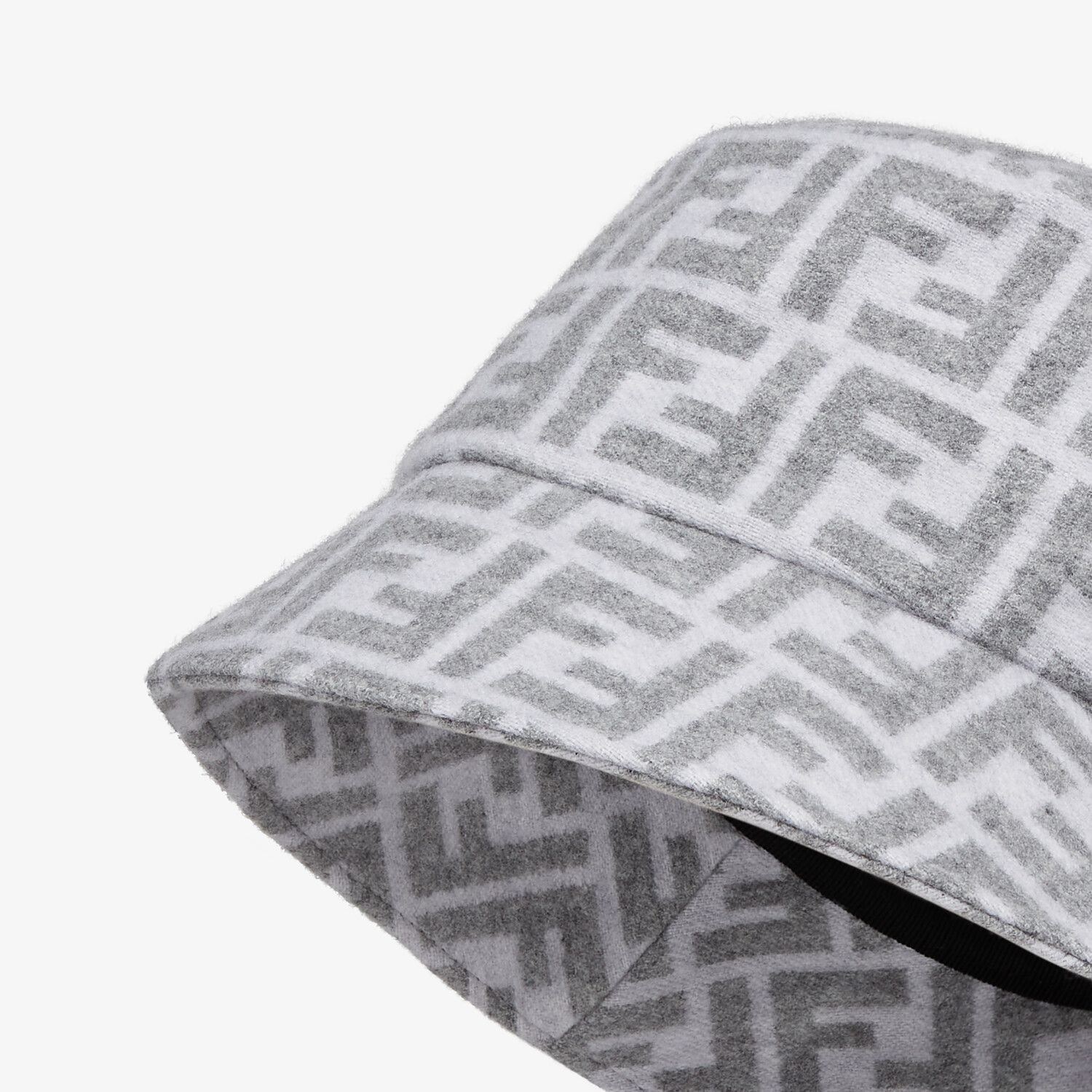 Fendi Ff Monogram-print Bucket Hat In Gray