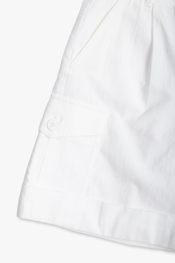 Moncler Paperbag-waist Shorts In White