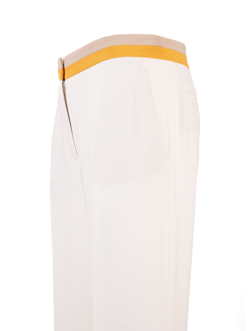Loro Piana High-waisted Silk Trousers In White