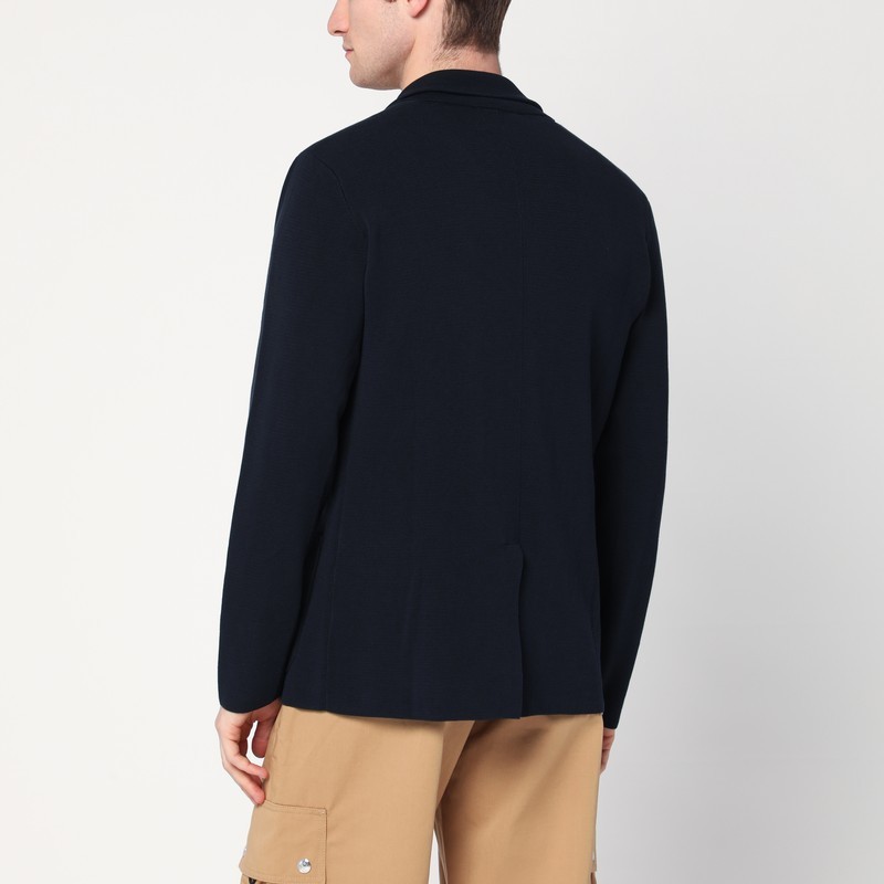 Roberto Collina Cotton Jacket Cardigan Back Vent In Blue