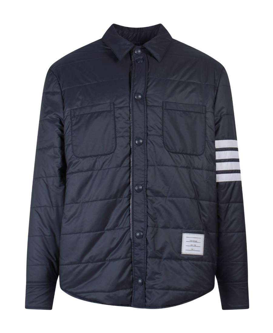 Thom Browne 4-bar Quilted Shirt Jacket In Black