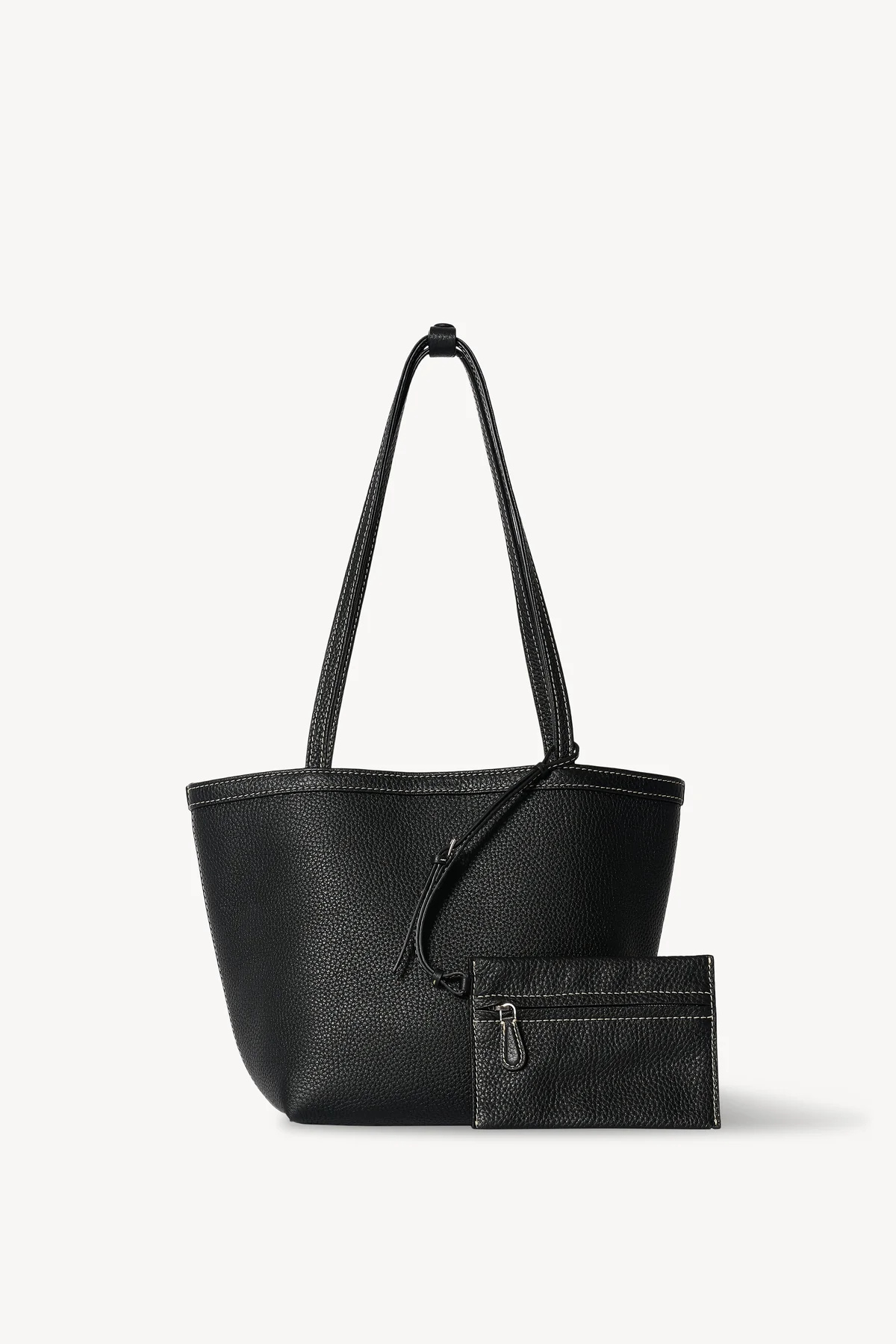 The Row Medium Park Tote Stitch Shoulder Bag In Black