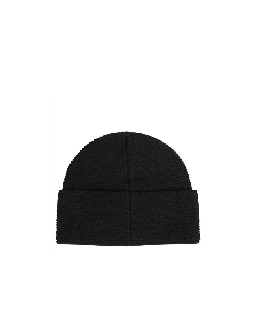 Ea7 Logo-patch Wool-blend Beanie In Black