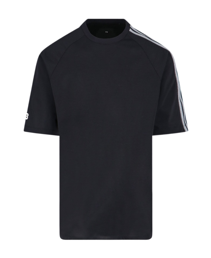 Y-3 3-stripes Cotton-blend Jersey T-shirt In Black
