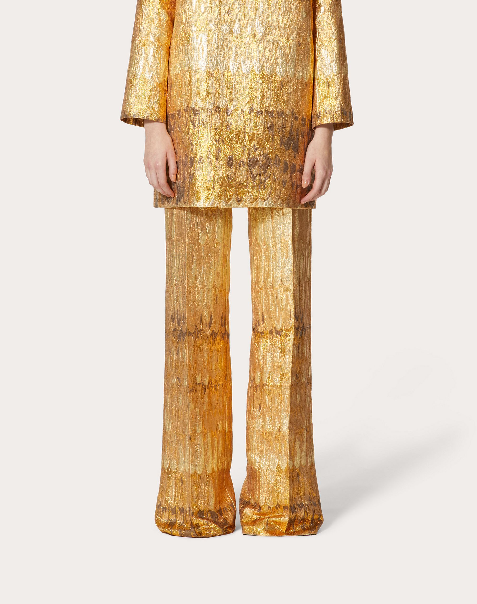 Valentino Golden Golden Wings Trousers In Brown