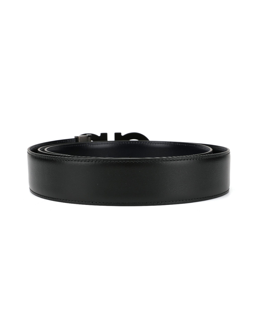 Ferragamo Gancini Reversible Belt In Black