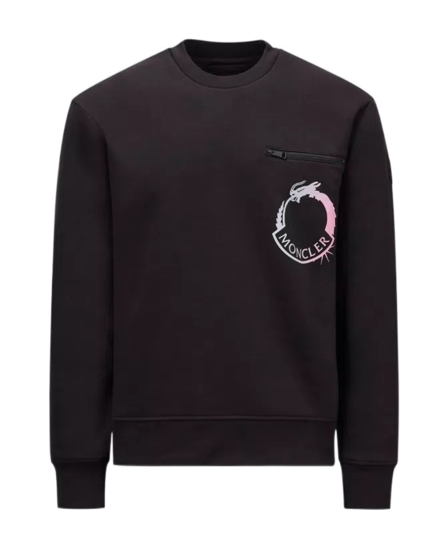 Moncler Logo-print Drop-shoulder Sweatshirt In Black