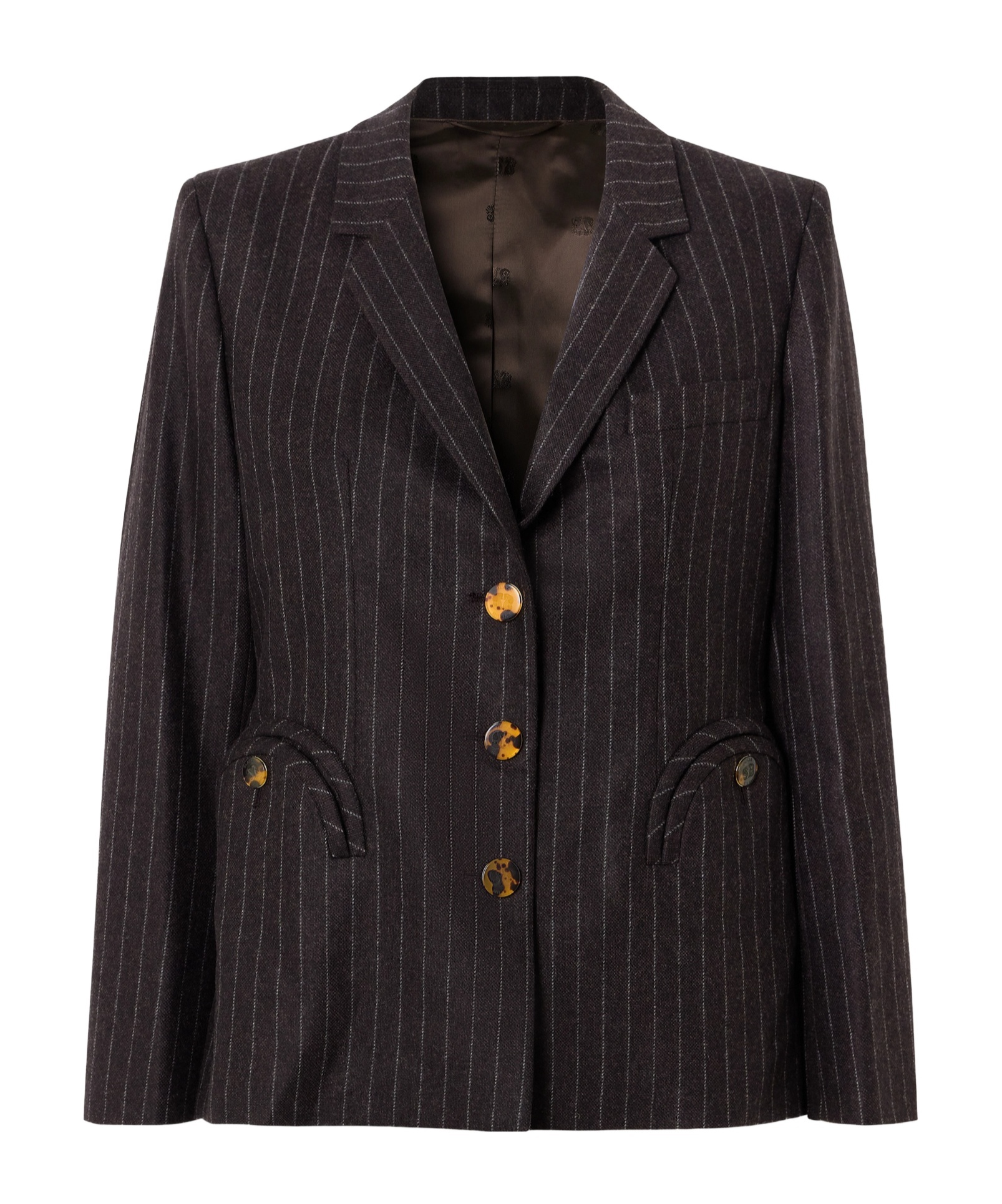 Blazé Milano Akira Pinstriped Wool And Cashmere-blend Blazer In Brown