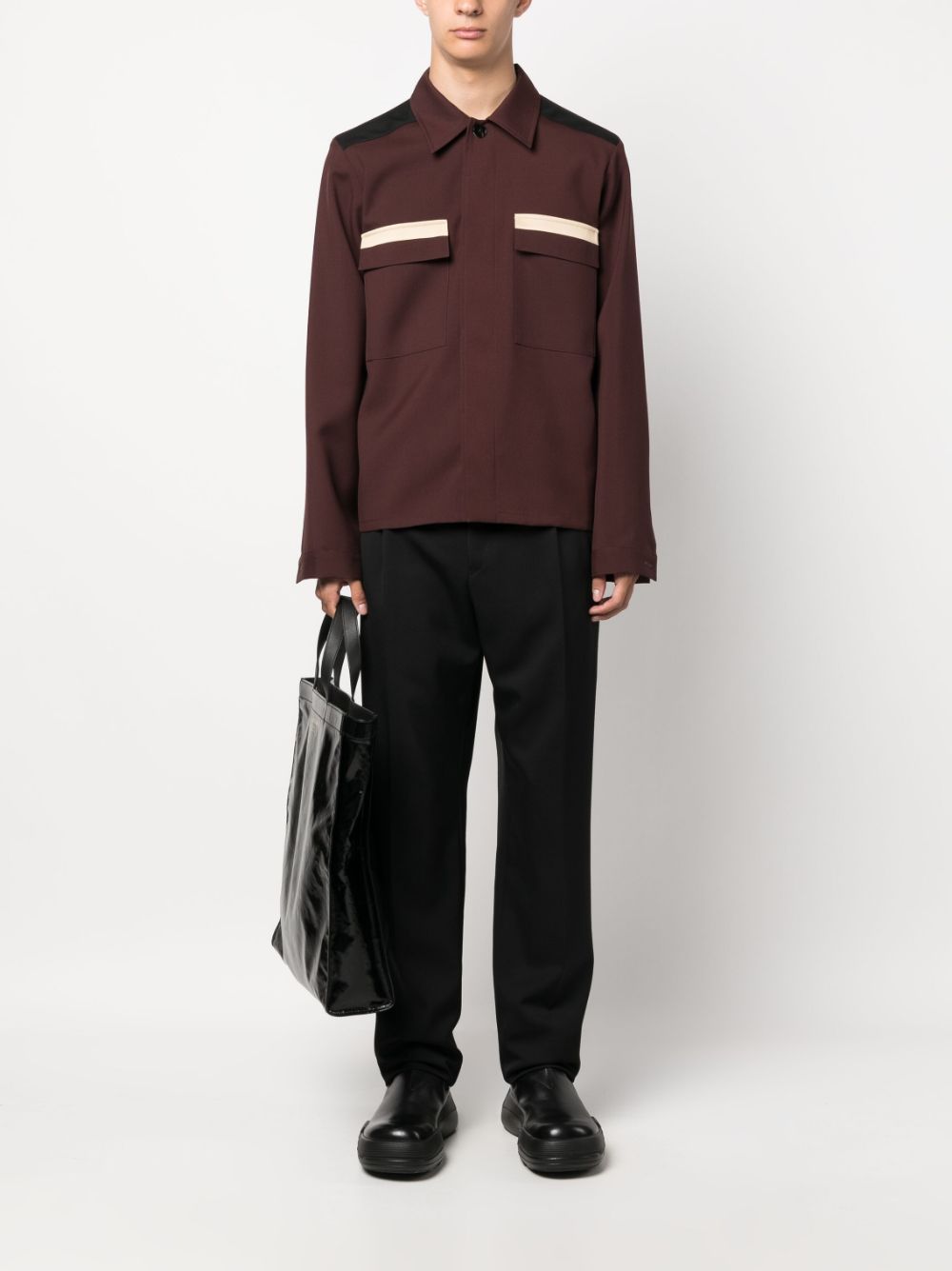 Lanvin Straight Leg Wool Trousers In Black