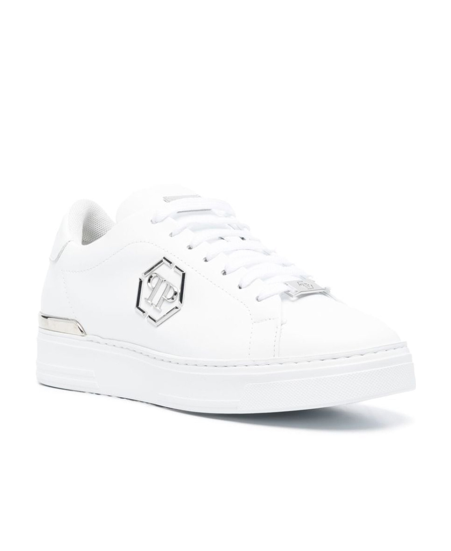 Philipp Plein White Leather Sneakers In White