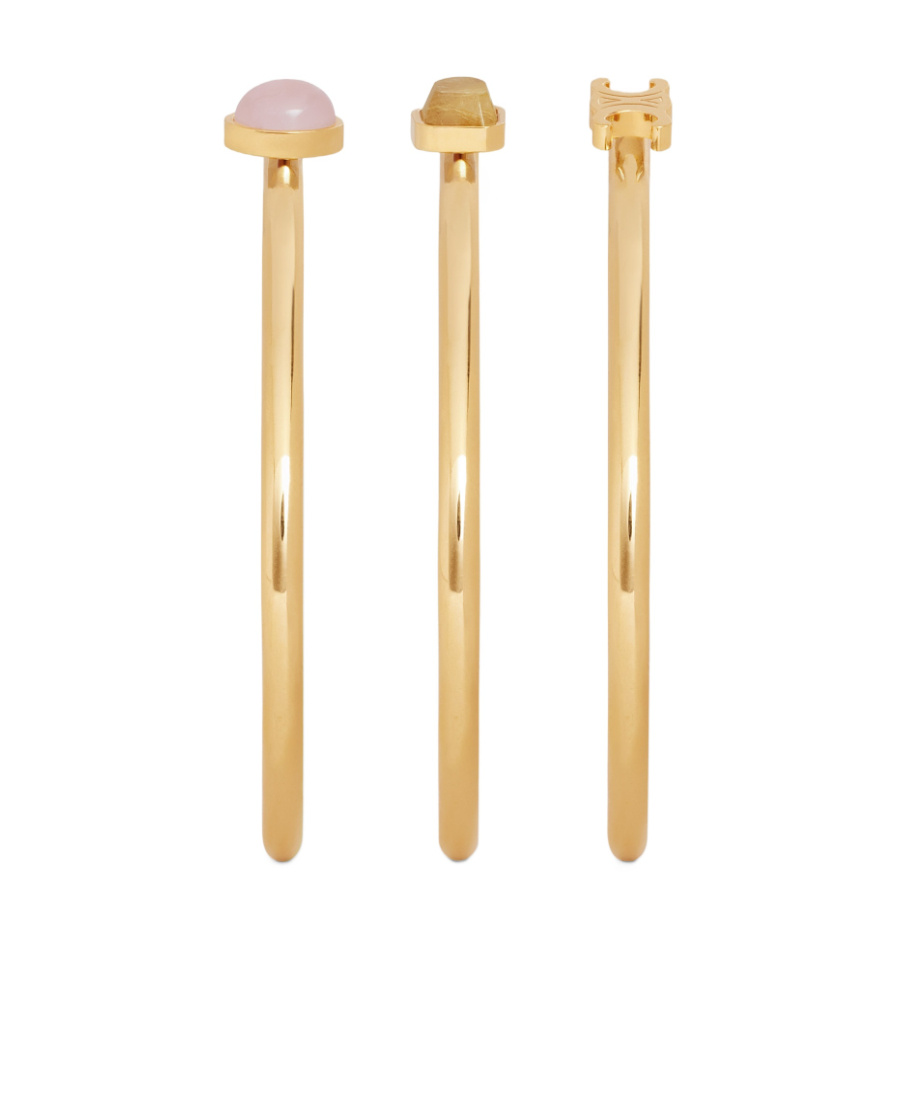 Celine Triomphe Indie Bracelet Three-piece Set In Yellow