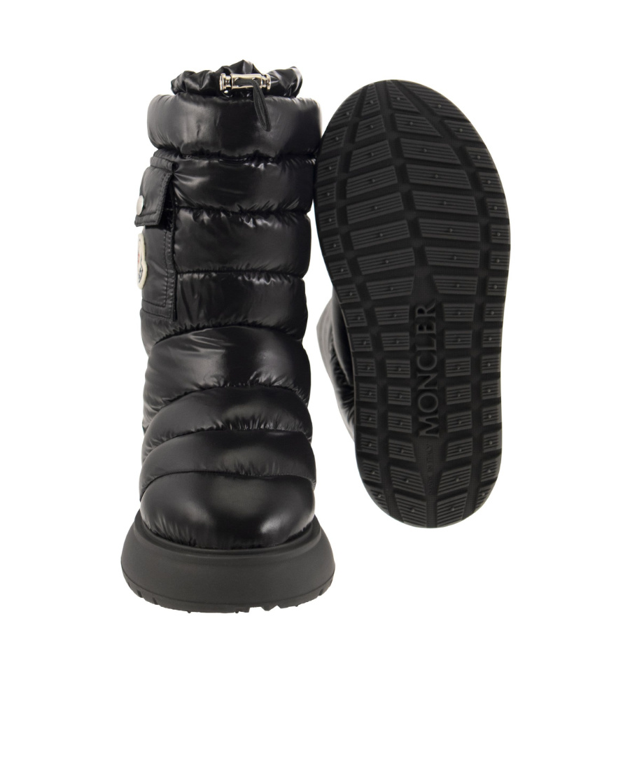 Shop Moncler Logo Motif Patch Puffer Boots In Black