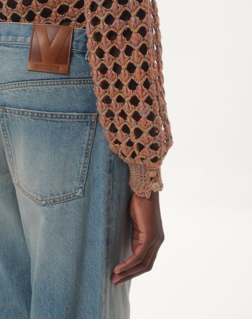 Valentino Straight Trousers With Belt Loops And Five Pockets In Blue