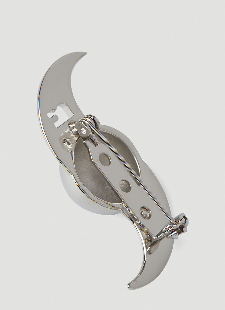 Raf Simons Silver Brooch In White