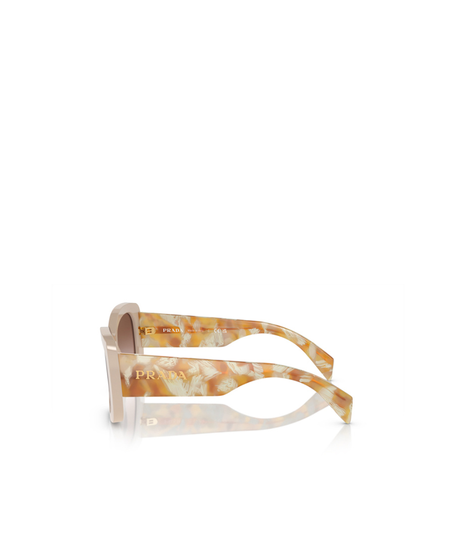 Prada Logo-lettering Square-frame Sunglasses In Nude