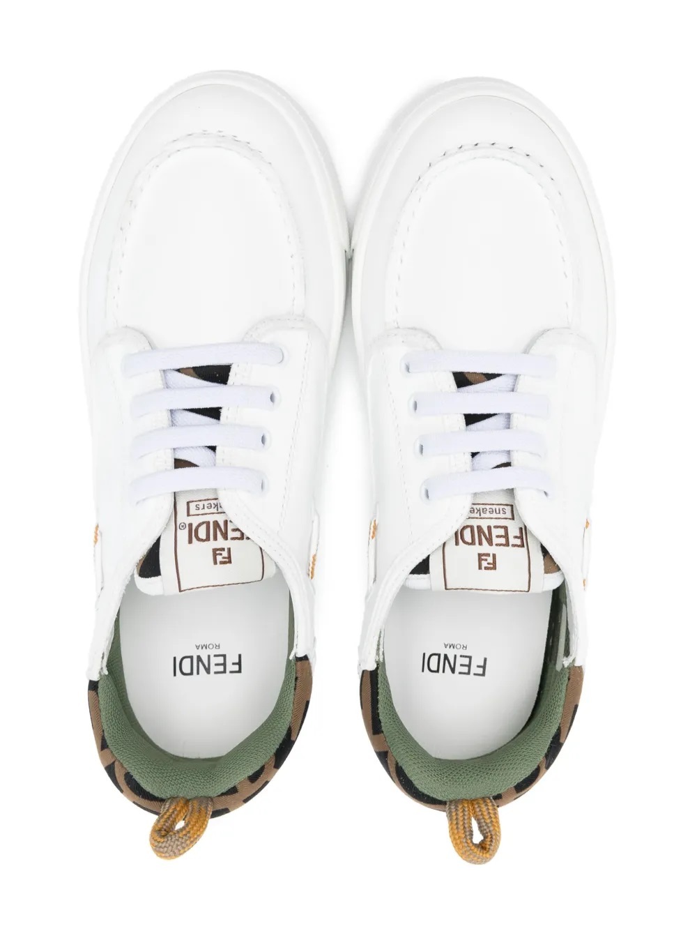 Fendi Leather Sneakers In White