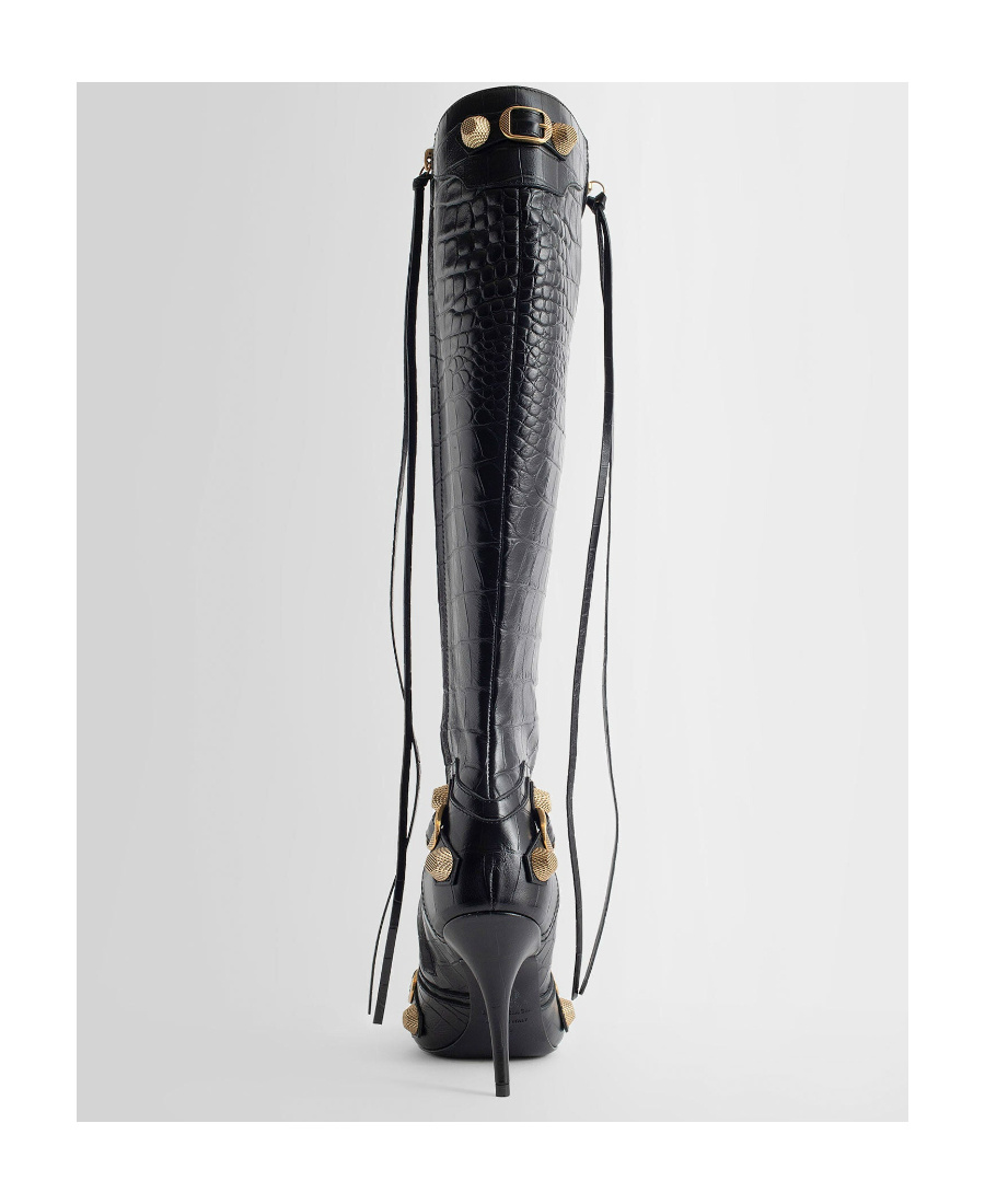 Balenciaga Cagole 90mm Pointed-toe Boots In Black