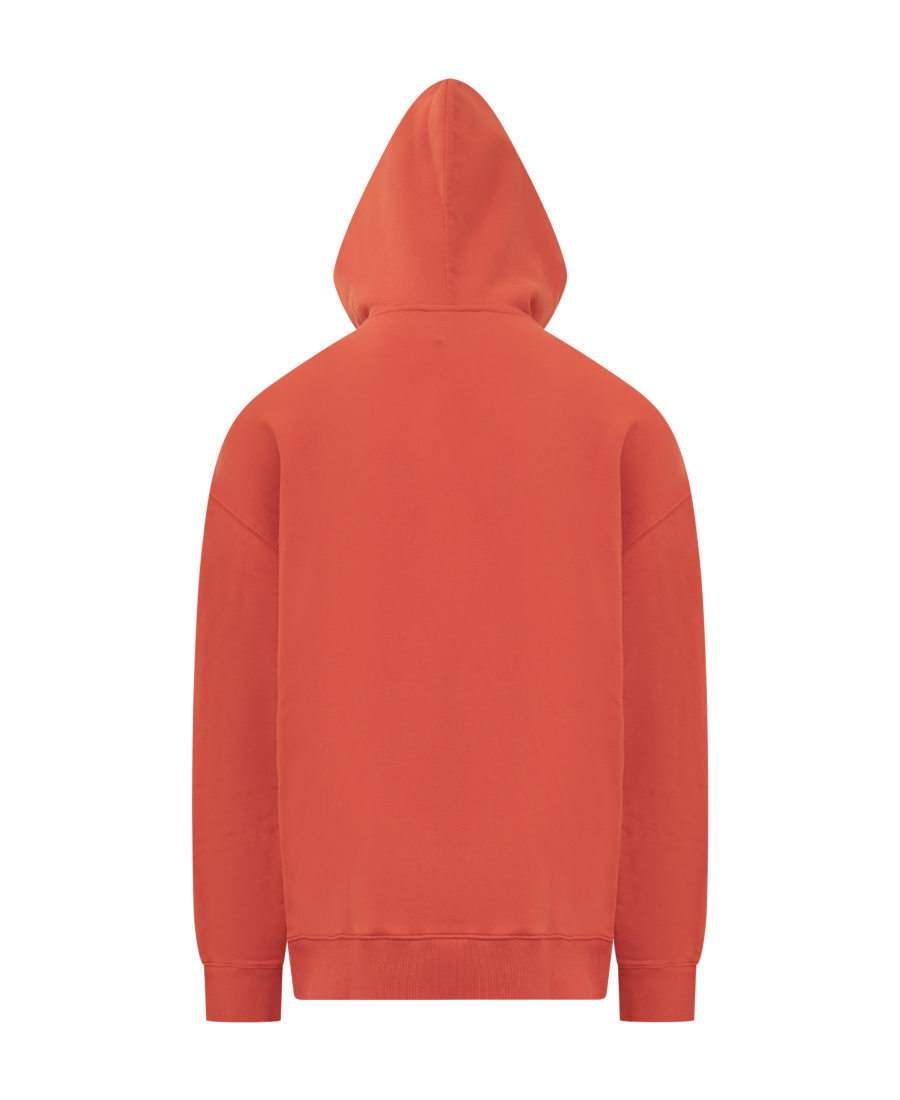 Marcelo Burlon County Of Milan Cotton Optical Cross Hoodie With Patch Pocket In Red