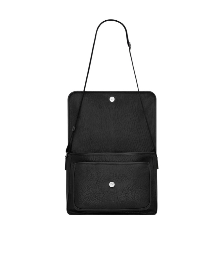 Saint Laurent Niki Logo Plaque Messenger Bag In Black