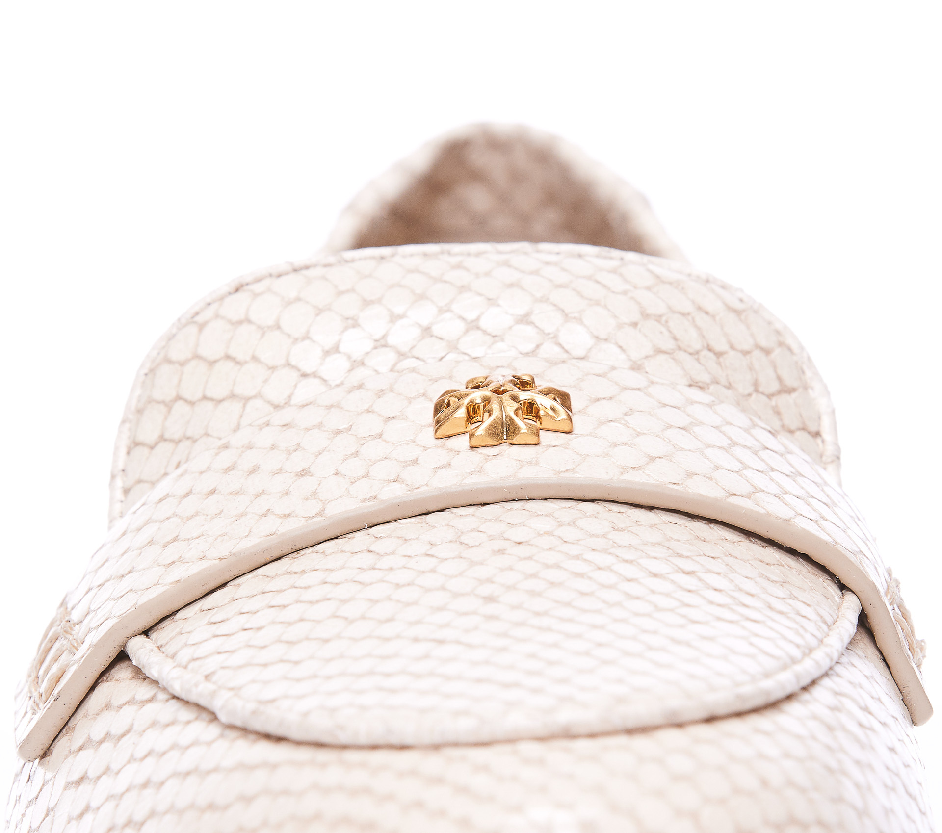 Tory Burch Logo-plaque Leather Ballerina Shoes In White