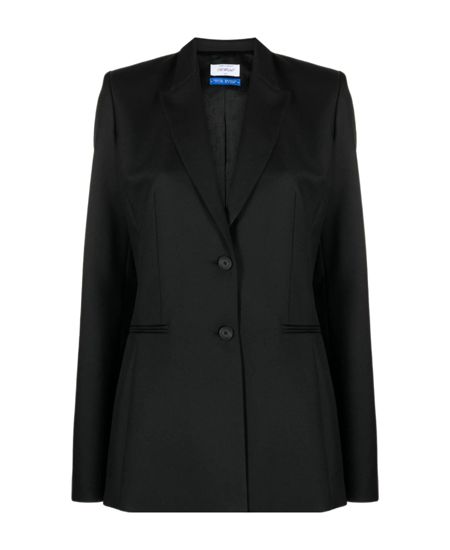 Off-white Peak-lapels Single-breasted Blazer In Black