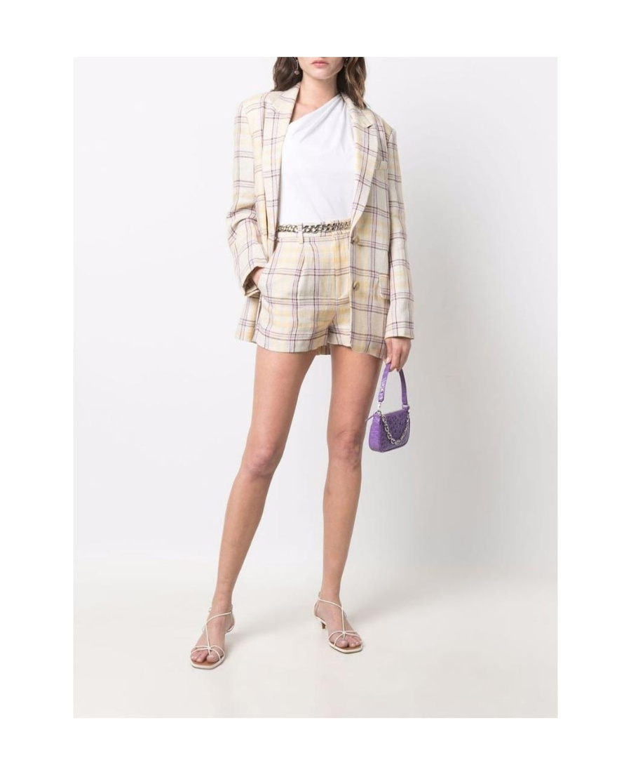 Isabel Marant Check-print Linen Blazer In Nude