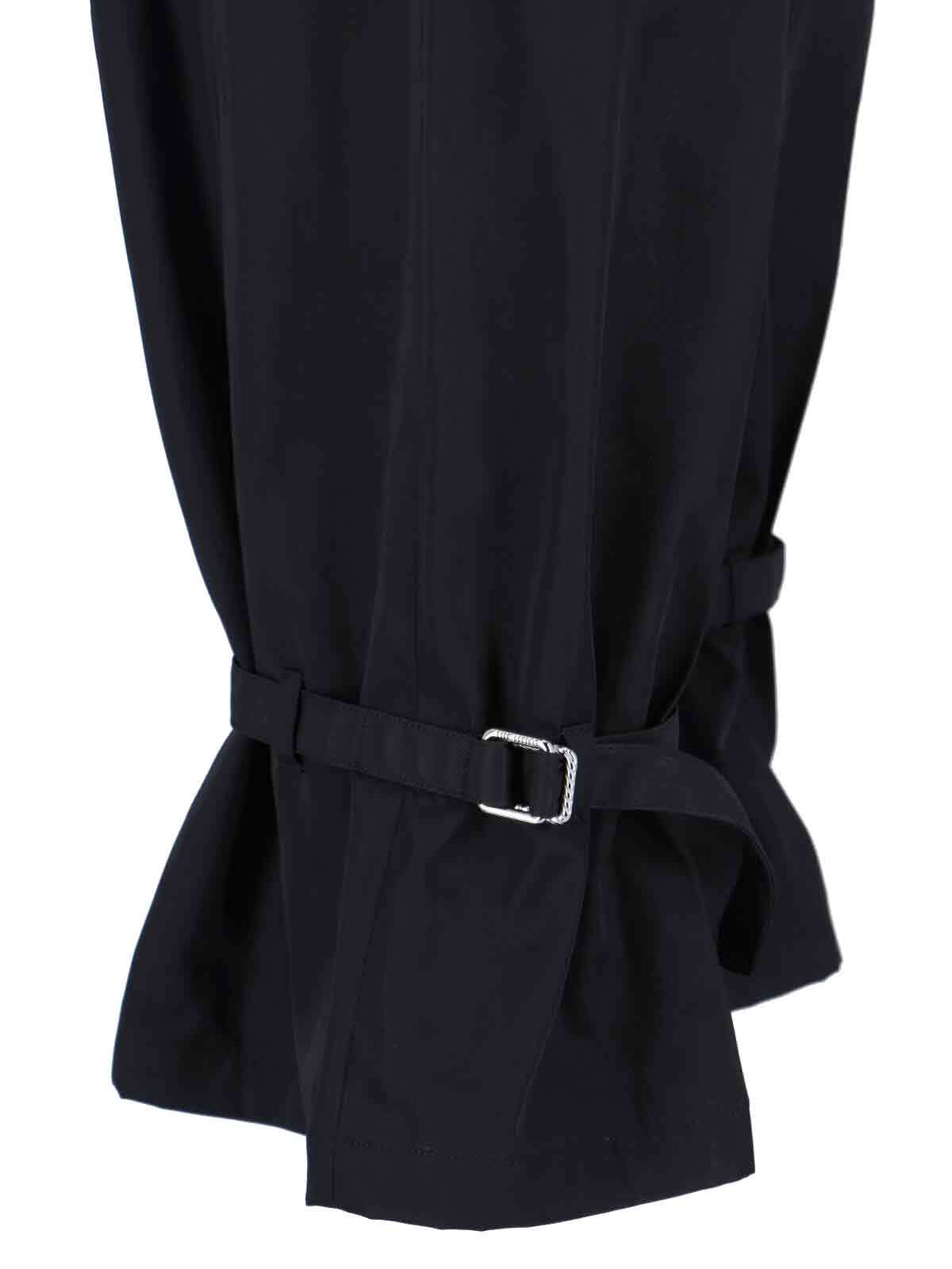 Attico Nylon Trousers Adjustable Cuffs Cargo Pockets In Black