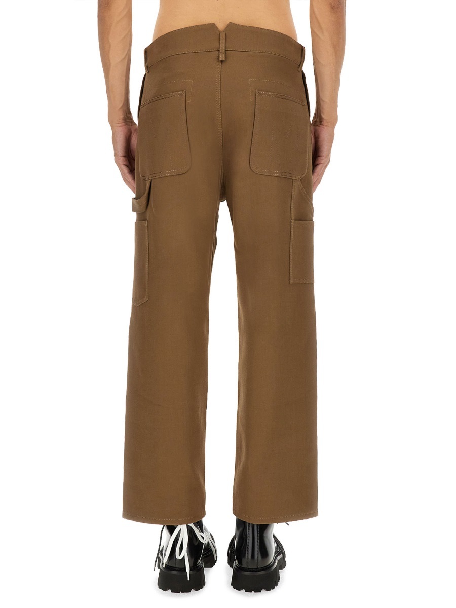 Moschino Camel Cotton Cargo Pants In Brown