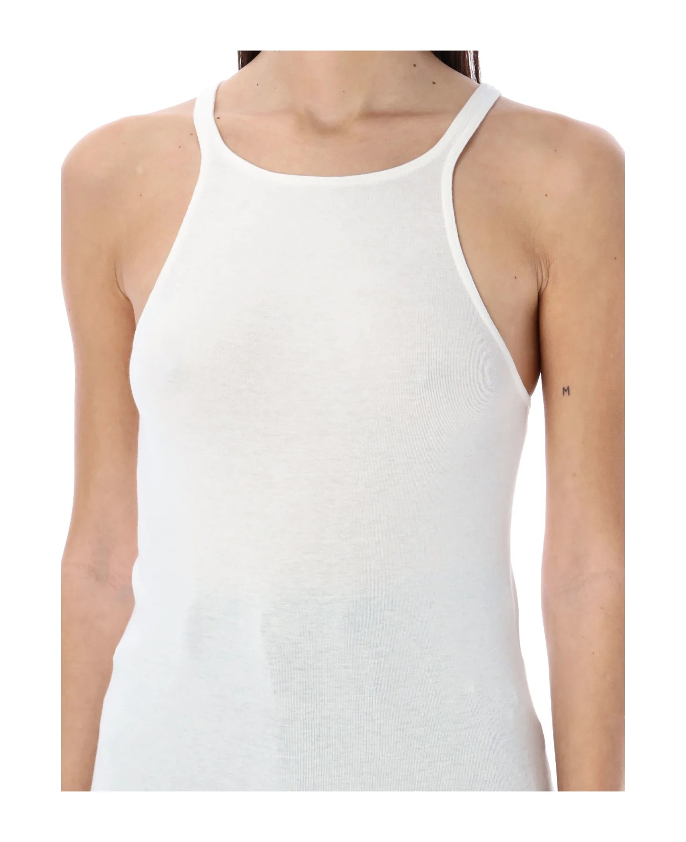 Rick Owens Drkshdw Womens Milk Racer Shoulder-straps Cotton-jersey Top In White